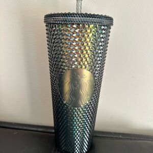 Starbucks dark unicorn studded Iridescent Black Gold Tumbler